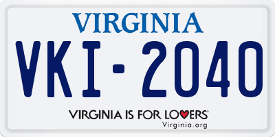 VA license plate VKI2040