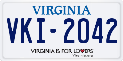 VA license plate VKI2042