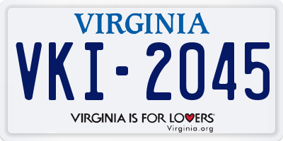 VA license plate VKI2045