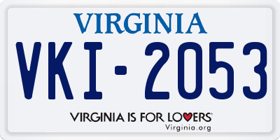 VA license plate VKI2053