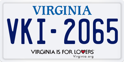 VA license plate VKI2065