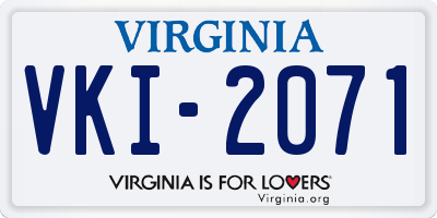 VA license plate VKI2071