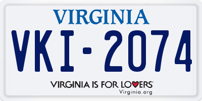 VA license plate VKI2074