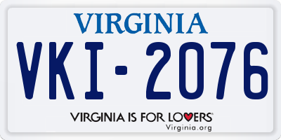 VA license plate VKI2076