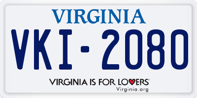 VA license plate VKI2080