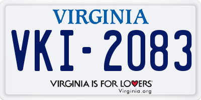VA license plate VKI2083