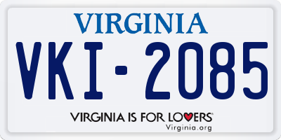 VA license plate VKI2085