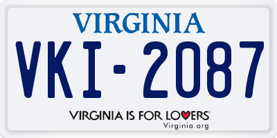 VA license plate VKI2087