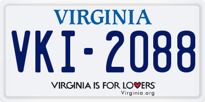 VA license plate VKI2088