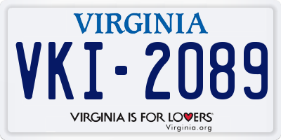 VA license plate VKI2089