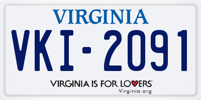 VA license plate VKI2091