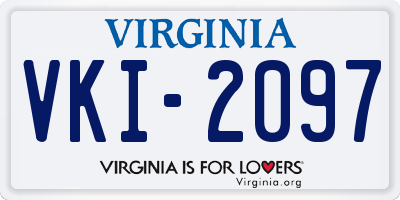 VA license plate VKI2097