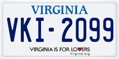 VA license plate VKI2099
