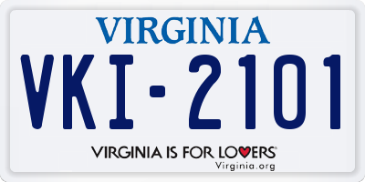 VA license plate VKI2101