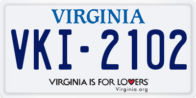 VA license plate VKI2102