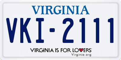 VA license plate VKI2111