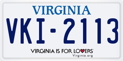 VA license plate VKI2113