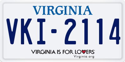 VA license plate VKI2114
