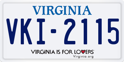 VA license plate VKI2115