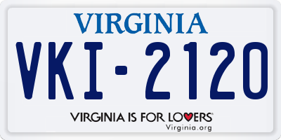 VA license plate VKI2120
