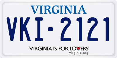 VA license plate VKI2121