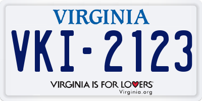 VA license plate VKI2123