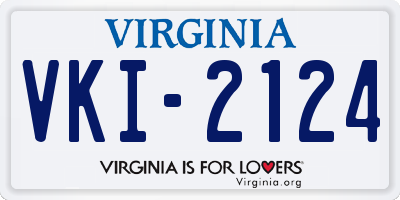 VA license plate VKI2124