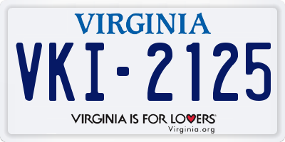 VA license plate VKI2125