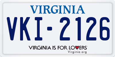 VA license plate VKI2126