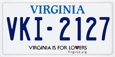 VA license plate VKI2127