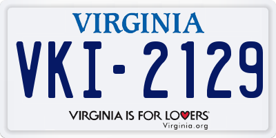 VA license plate VKI2129
