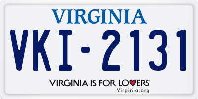 VA license plate VKI2131