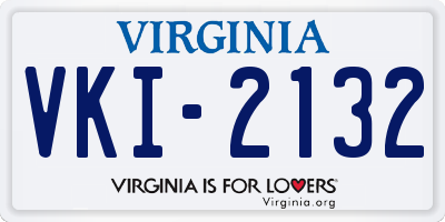 VA license plate VKI2132