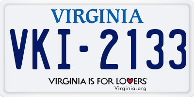 VA license plate VKI2133