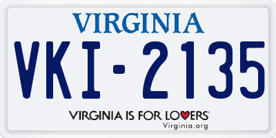 VA license plate VKI2135