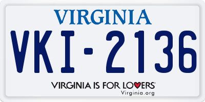 VA license plate VKI2136