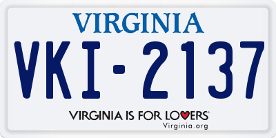 VA license plate VKI2137