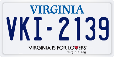 VA license plate VKI2139