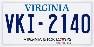 VA license plate VKI2140