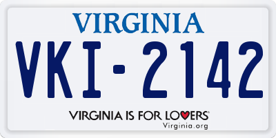 VA license plate VKI2142