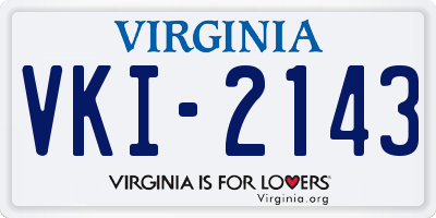 VA license plate VKI2143