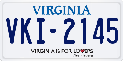 VA license plate VKI2145