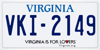 VA license plate VKI2149