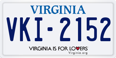 VA license plate VKI2152