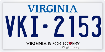 VA license plate VKI2153