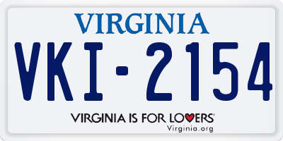 VA license plate VKI2154