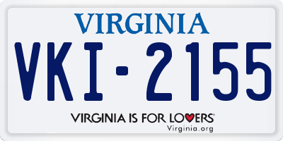 VA license plate VKI2155