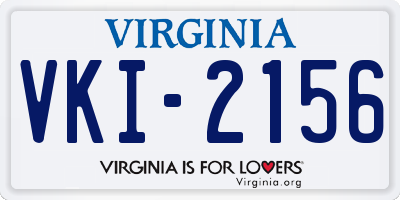 VA license plate VKI2156