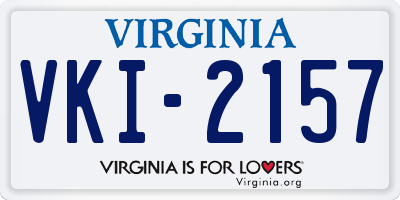 VA license plate VKI2157