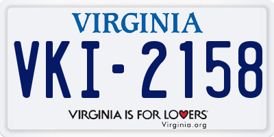 VA license plate VKI2158